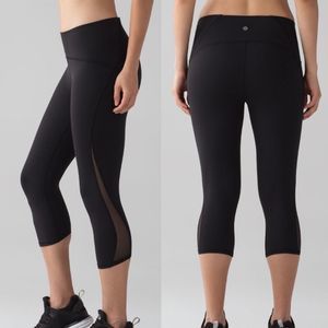 Lululemon Train Times Crop High Rise Black Leggings 17”